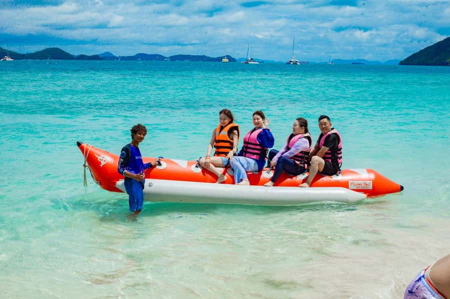 From Phuket: Coral Island Kahung Beach Speedboat Trip - Settling in beside Hey Island Restaurant