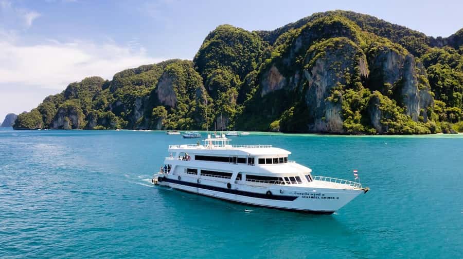 Phi Phi Island Highlights: Cruise, Snorkel & Buffet Lunch - Maya Bay from the water