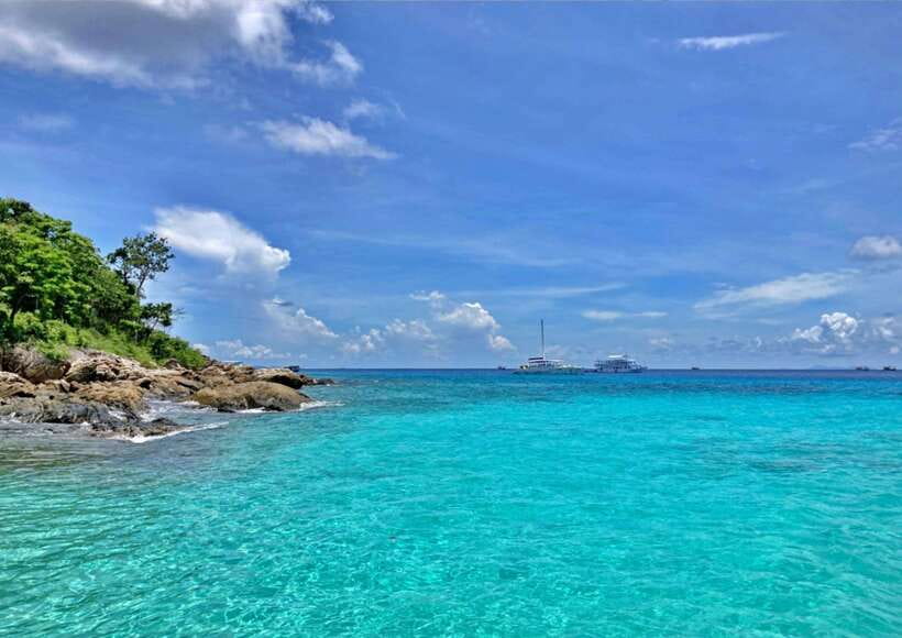 Phuket: Coral Island Catamaran Cruise with Sunset Dinner - Sailing south as the light changes