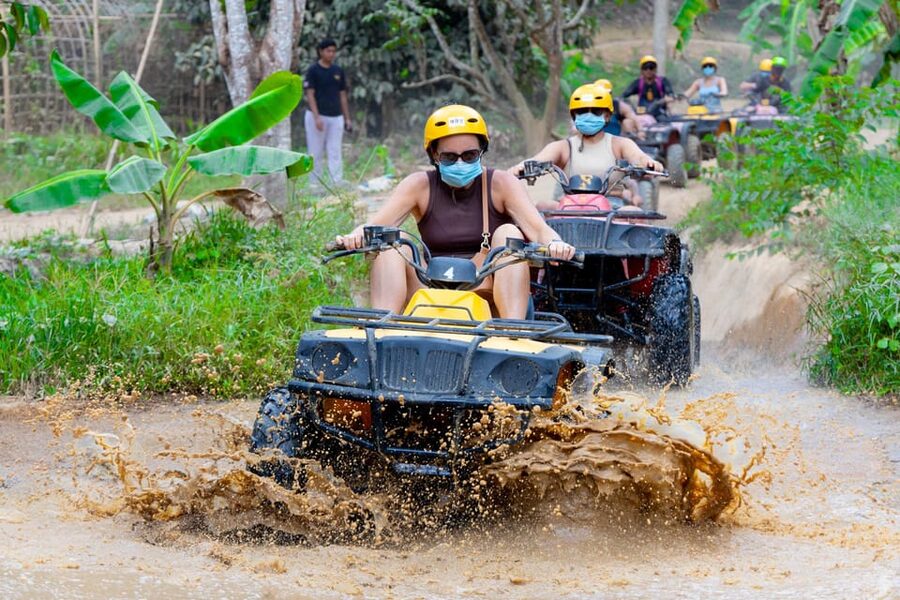 Phuket: Eco-Rider ATV Journey and Big Buddha View - Riding through rubber trees and village roads