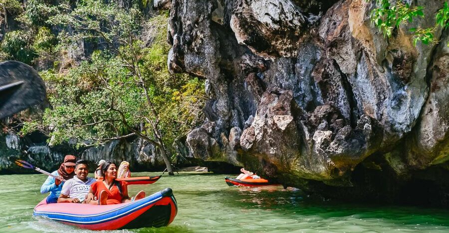 Phuket: James Bond Island Longtail Boat and Sea Canoe Tour - Longtail boat through Ao Phang Nga National Park