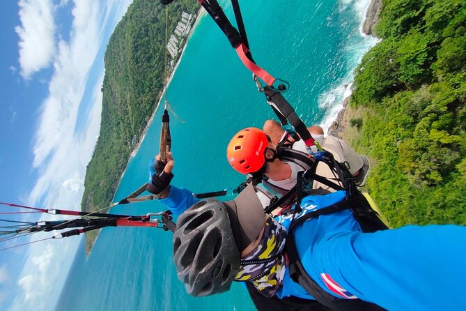 Phuket: Paragliding Adventure by TSA Thailand - Looking down on Nai Harn Beach